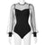 Spring Sexy Mesh Rompers Woman Jumpsuits Fashion Solid Patchwork Long Sleeve Cute Slim Sheath Women Bodysuits Romper Female