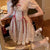 QWEEK Floral Lace Dress Mori Girl Style Elegant Puff Sleeve Bandage Kawaii Fairy Princess Mini Short Dresses Woman
