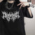 Gothic dark women tshirts oversize tee punk black graphic clothes kpop harajuku streetwear femme t shirt hip hop Short sleeve