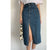 Vintage Stretch Split Jeans Skirt Women Korean High Waisted Slim Demin Skirts Faldas Mujer Moda 2021 New