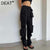 DEAT 2022 New Autumn Functional Wind Heavy Industry High Waist Straight Pants Black White Thin Multi Pocket Overalls 7I0208