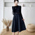 Autumn Winter Lady fashion Overalls 2 Piece Set Dress Women black Knitted Sweater Top + Plaid Tweed Slim Big Swing Midi Dress
