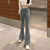 Streetwear High Waist Bell Bottom jeans Women Vintage Stretch Skinny Flare Denim pants Ladies Casual Light blue Long trousers