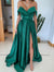 Baby Blue Evening Dress Sexy Long Party Gowns Elegant Satin Prom Dresses Button High Slit Formal Christmas robe de soiree