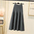2022 New Autumn And Winter Mid-length Solid Color A-line Skirt Casual All-match Knitted Pleated Half-length Skirt Women