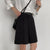 Summer Shorts for Women Wide Leg High Waist Black Loose Korean Style Vintage Female Knee Length Black Gray Suit Shorts DURIKIES