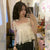 Camisole Women Polka Dot Ruffles Korean Style Sweet Summer Crop Top Lovely All-match Casual Chic College Holiday Romance Femme