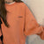 Jielur Orange Gray Sweatshirt Women M-XL Fake Two Piece M-XL Size Hoodie Female Loose Korean Fleece Streetwear Letter Embroidery