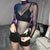 Fashion Shining Long Sleeve Bodysuit Mesh Fishnet Jumpsuit Women Goth Gothic Sexy Body Femme Shirt Top Transparent Blouse New