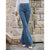 Benuynffy Button Fly Women&#39;s Raw Hem Flare Jeans Autumn Fashion Woman Denim Pants Jean Femme High Waist Full Length Slim Jeans