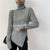 Women&#39;s Turtleneck Sweater 2022 Autumn Winter Side Slit Pullover Tops Knit Sweaters Korean Fashion Slim Long Sleeve Basic Top