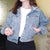 Women Denim Short Jacket Female Oversize Outerwear Loose Short BF Hooded Jeans Coat Big Pocket Tops Women&#39;s Jeans  Spring Autumn