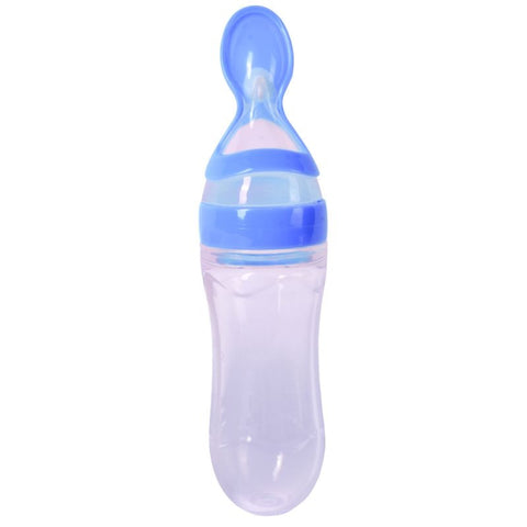 Newborn Baby Squeezing Feeding Bottle Silicone Training Rice Spoon Infant Cereal Food Supplement Feeder Safe Tableware Tools