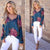 Women&#39;s V Neck summer printed Flora lace Up chiffon blouse Ladies Long Sleeve Shirts blusas mujer de moda  Tops