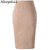 Neophil 2022 Winter Women Suede Midi Pencil Skirt High Waist Gray Pink XXL Sexy Style Stretch Wrap Ladies Office Work Saia S1009