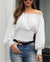 Hot Off Shoulder Autumn Chiffon Shirts Top Lady Women Long Sleeve Shirt Slim Casual Solid White Blouses