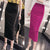 summer new women&#39;s stretch slim temperament bag hip skirt ladies Knee-Length  Casual  Polyester  Solid