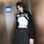 2 Pieces Sets Women Summer Fashion Letter Printing Slim Bandage Sexy Korean Style Lady All-match Crop Tops Spaghetti Strap Camis