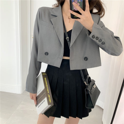 Heliar Women Jackets Long Sleeve Japan Vintage JK Suits With Buttons Cropped Jackets For Women 2021 Autumn Suits