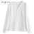 Vimly Women&#39;s Blouse Fashion V Neck Solid Buttons Puff Sleeve Autumn Clothes Office Lady Pullovers Female Chiffon Shirts F2168