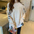 Autumn New Super Fire Pullover Women Ins Tide Hem Two-piece Fake Two-piece Blouse With Slits On Both Sides Loose Jacket Women