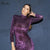 VC 2021 New Arrival Purple Suede Leopard High Neck Long Sleeve Medium Length Dress All Free Shipping