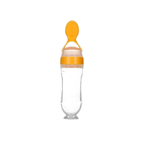 Squeezing Feeding Bottle Silicone Newborn Baby Training Rice Spoon Infant Cereal Food Supplement Feeder Safe Tableware Tools