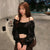 Korean Chic Long Sleeve Women&#39;s Shirt Short Slim Slash-neck Fashion Top Female Streetwear Women&#39;s Blouse Summer New 12927