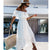 White Maxi Party Dress for Women 2021 Summer Off The Shoulder Sexy Lace Dresses Woman Bohemian Asymmetrical Short Sleeves Dress