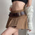 HEYounGIRL Casual Brown Pleated Mini Skirt Ladies High Waisted Short Skirts Womens with Belt Korean Fashion 90s Summer Street