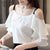 fashion woman blouses 2022 short sleeve women shirts white chiffon blouse shirt women tops slash neck off shoulder top 3571 50