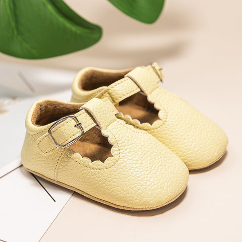 KIDSUN Newborn Baby Shoes Stripe PU Leather Boy Girl Shoes  Toddler Rubber Sole Anti-slip First Walkers Infant Moccasins