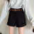 Corduroy Shorts Women Retro Vintage Straight Casual Solid Pockets Autumn New All-match Bottoms Aesthetic Thicker High Waist