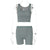 Dulzura Ribbed Knitted Women 2 Pieces Crop Top Tanks Biker Shorts Set Patchwork Tracksuit Streetwear Sporty 2022 Summer Outfit