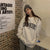 Letter Print New Casual Top Vintage Simple Women Hoodies Korean Gray Autumn Thin Streetwear College Girls ins Lady&#39;s Pullover