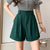 Casual Shorts Summer New Fashion Button High Waist Shorts Women Korean Chic Draped Loose Wide Leg Shorts