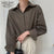 Vintage Gray Spring Summer Shirt New Long Sleeve All-match Blouse Coat Women Loose Casual Fashion Solid Shirts Ladies 13169