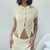 Y2K Two Piece Matching Suit Chic Women Sexy Skirt Set See Through Button Up T-shirt Crop Top and Mini Skirt Bodycon Streetwear