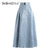 TWOTWINSTYLE Denim Patchwork Sequin Skirt For Women High Waist Casual A Line Skirts Female Fashion New Clothing 2022 Spring New