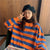 Fashion Harajuku Winter Hoodie Women Loose Korean Style Sweatshirt Autumn Streetwear Stripe Hoodies Pullovers Large Clothes
