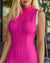 Women&#39;s Dress Casual Ruffle Hem Sleeveless Dress Elegant Stand Collar Mini Dress Summer Casual Swing Dress Sexy Pink Dress