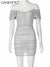 Elegant Sexy Mesh Bodycon Off Shoulder Mini Dress Women See Through Ruched Bandage Dresses 2022 Summer Party Evening ClubOutfits