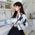 Blouses Shirts Women Long Sleeve Print Ulzzang Cat Turn-down Collar Students Designed Womens Korean Style with Buttons Chiffon
