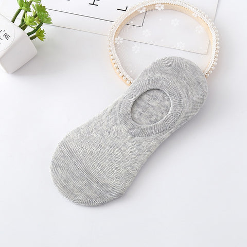 10 pieces = 5 pairs Women Invisible Solid Color Socks Slippers Ladies Polyester Cotton Non-slip Silicone Ankle Socks skarpetki