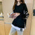 Autumn New Super Fire Pullover Women Ins Tide Hem Two-piece Fake Two-piece Blouse With Slits On Both Sides Loose Jacket Women