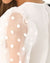 Women Fashion Polka Dot Sheer Mesh Lantern Sleeve Tops Ladies Solid Baggy Blouse Tee Shirts Plus Size XXL