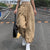 Fashion Khaki Oversized Cargo Pants Hip Hop Style Loosed Adjustable Waist Drawstring Long wide leg Pant Streetwear 90s Autumn