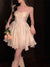 Fashion Elegant White Female Mini Dress 2022 Summer Party Festival Cute Sexy French Romantic Chiffon Spaghetti Starp Dress Women