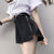 YUANYUANJYCO Korean Fashion Streetwear Metal Zipper High Waist Cotton Denim Shorts Women Summer Black Ladies Jean Short Bottoms
