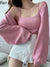Harajpee Square Collar Slim Knitted Camisole + Sunscreen Long Sleeve Top 2 Piece Set Korean Chic Solid Casual Suit Spring New